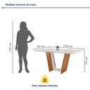 Ver imagem 4 de Conjunto Mesa de Jantar 6 Cadeiras MDF Plus 160x80cm Luisa Yescasa Off White Cinamomo