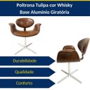 Ver imagem 4 de Cadeira Tulipa Cor Whisky Giratória Base Alumínio