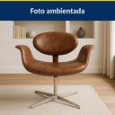 Ver imagem 2 de Cadeira Tulipa Cor Whisky Giratória Base Alumínio
