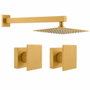 Ver imagem 1 de Kit Ducha Quadrada 20x20 Slim Ultra Fina + 2 Acabamentos para Registro Base Deca Cogumelo até 1''pol