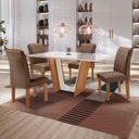 Ver imagem 1 de Conjunto Sala de Jantar Mesa Tampo Dakota Plus Vidro 120x80cm com 4 Cadeiras Luisa Yescasa