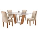 Ver imagem 2 de Conjunto Sala de Jantar Mesa Tampo Dakota Plus Vidro 120x80cm com 4 Cadeiras Luisa Yescasa