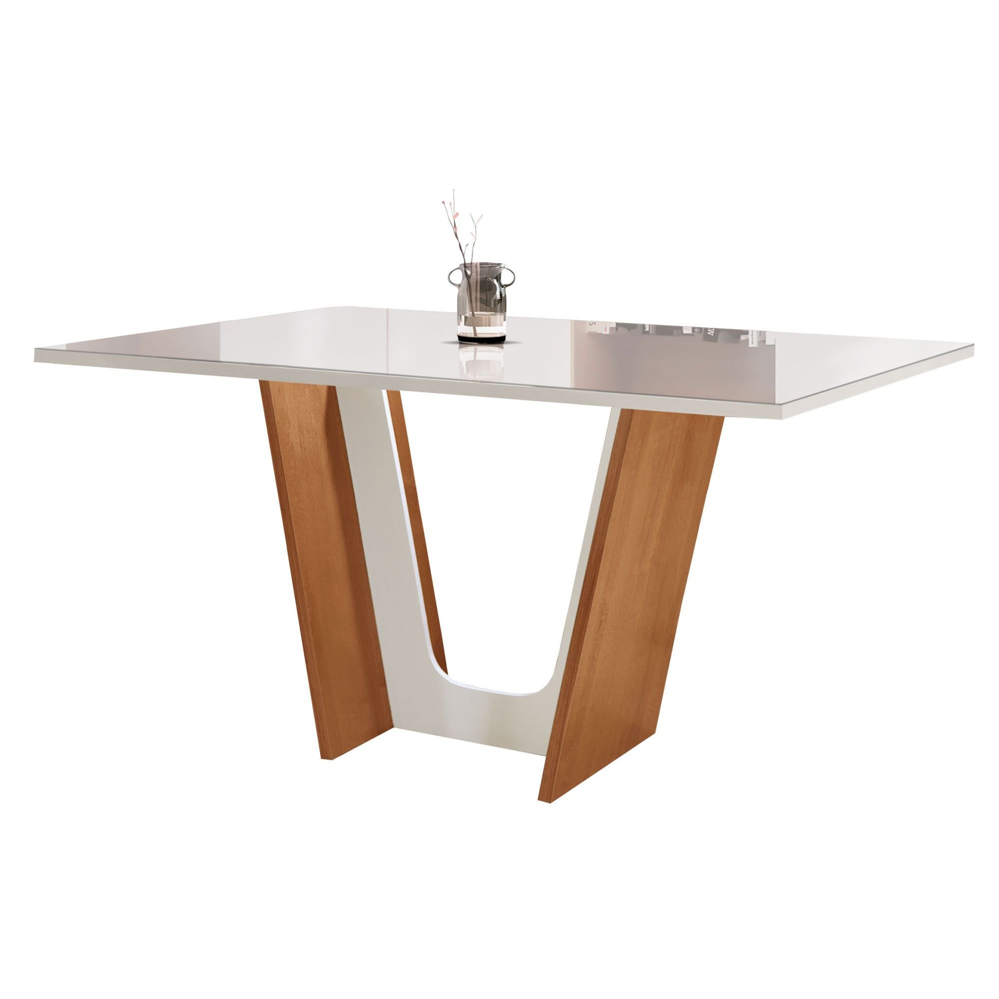 Conjunto Sala de Jantar Mesa Tampo Dakota Plus Vidro 120x80cm com 4 Cadeiras Luisa Yescasa  - 11