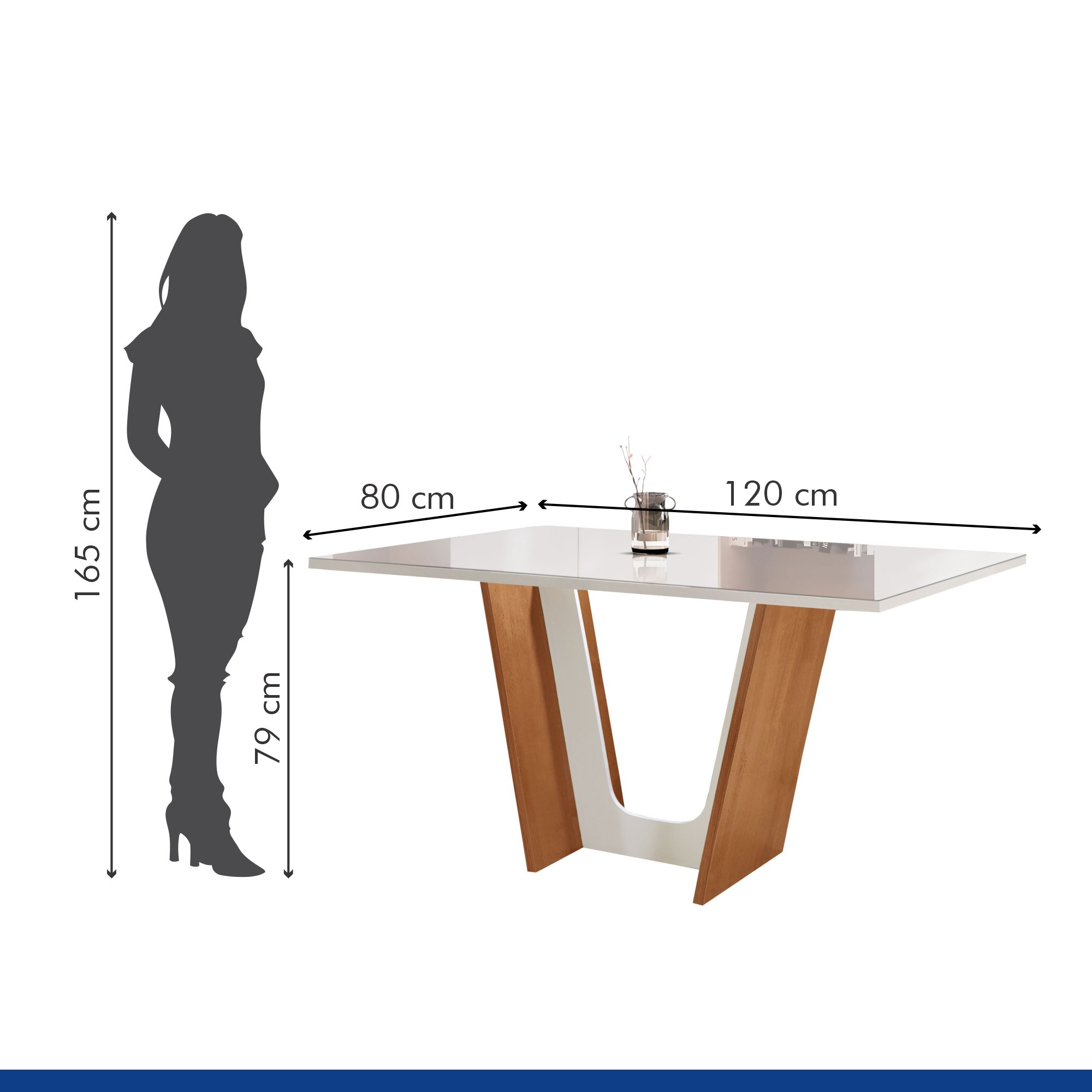 Conjunto Sala de Jantar Mesa Tampo Dakota Plus Vidro 120x80cm com 4 Cadeiras Luisa Yescasa  - 7