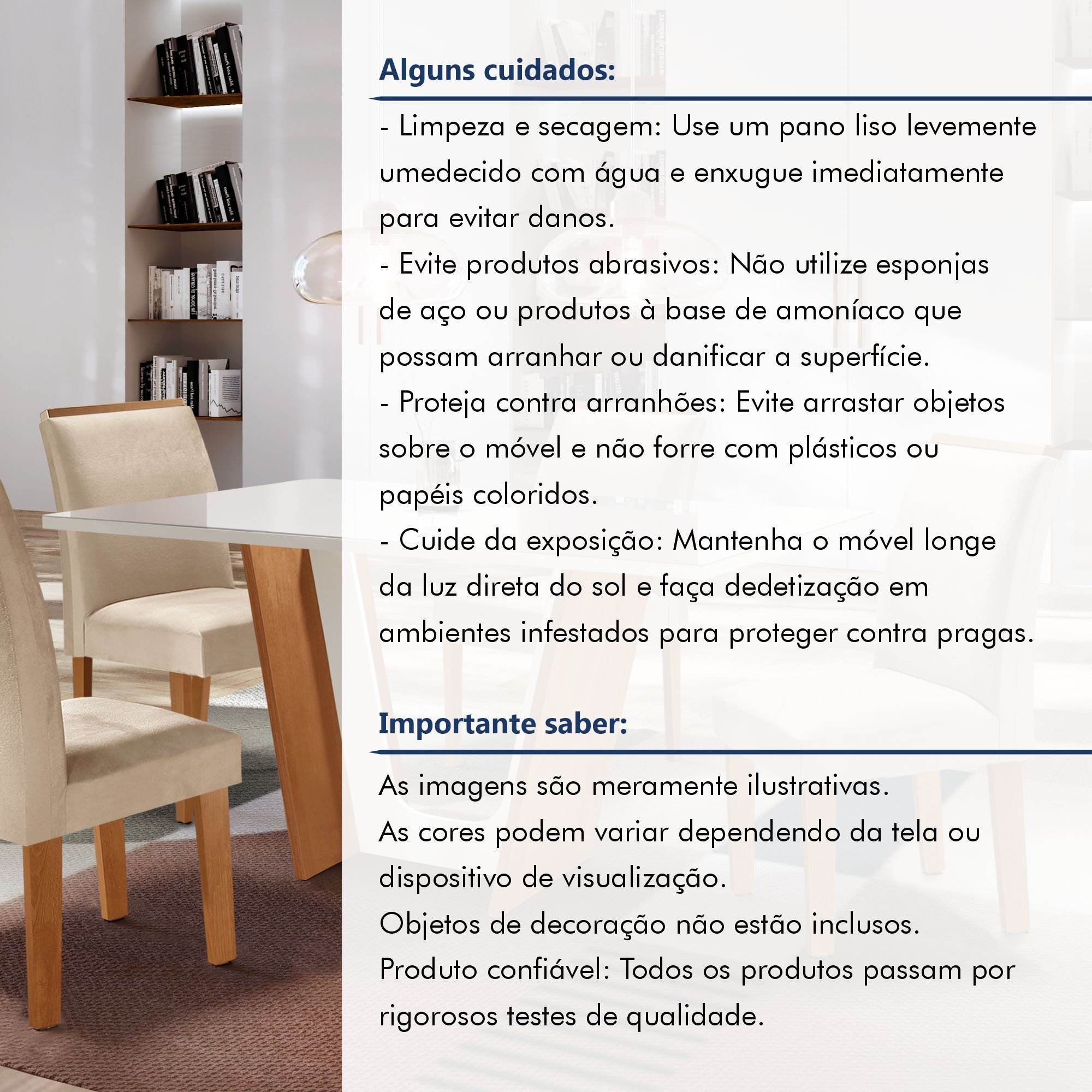 Conjunto Sala de Jantar Mesa Tampo Dakota Plus Vidro 120x80cm com 4 Cadeiras Luisa Yescasa  - 13