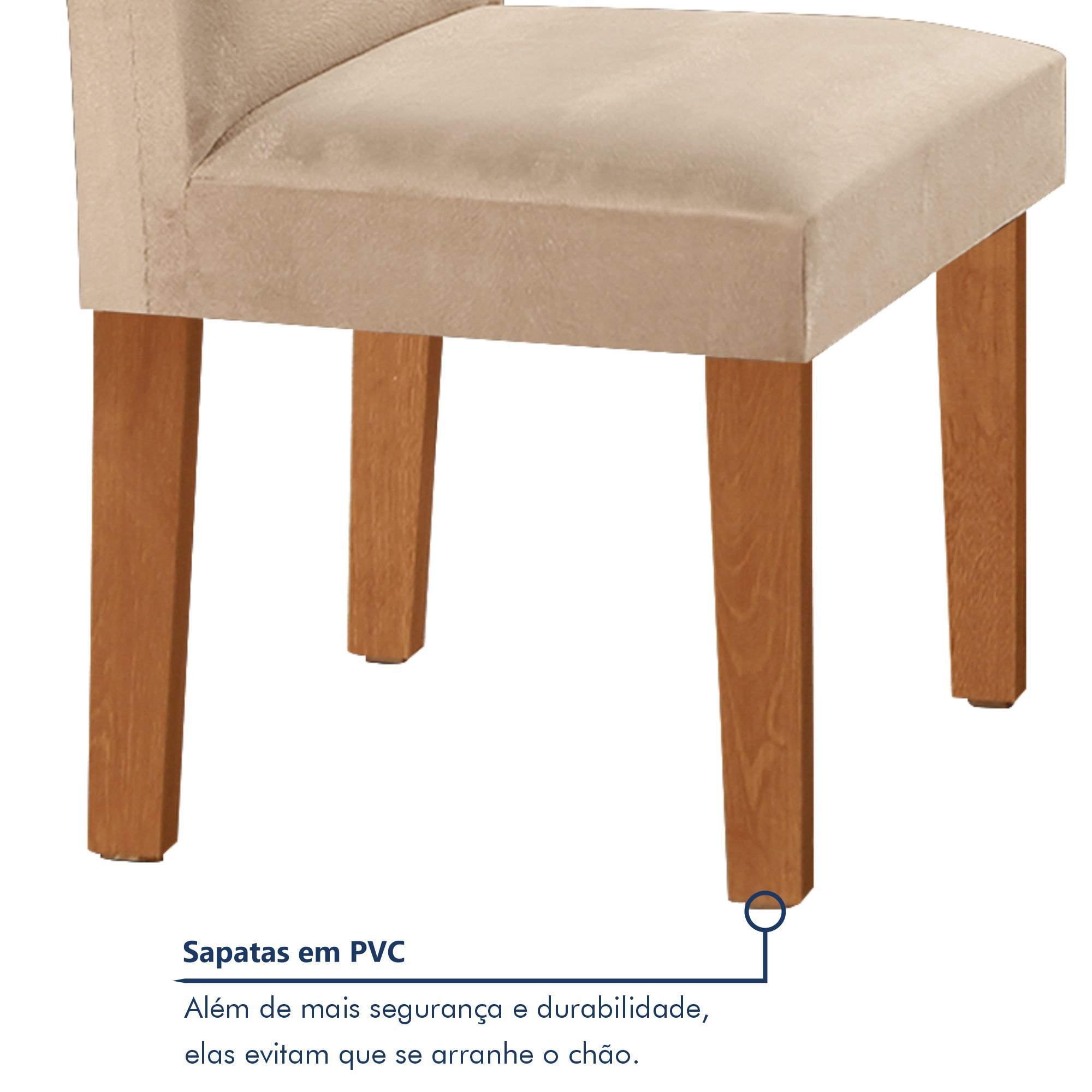 Conjunto Sala de Jantar Mesa Tampo Dakota Plus Vidro 120x80cm com 4 Cadeiras Luisa Yescasa  - 7