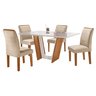 Conjunto Sala de Jantar Mesa Tampo Dakota Plus Vidro 120x80cm com 4 Cadeiras Luisa Yescasa  - 14
