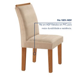 Conjunto Sala de Jantar Mesa Tampo Dakota Plus Vidro 120x80cm com 4 Cadeiras Luisa Yescasa  - 5