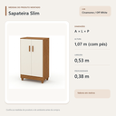 Ver imagem 4 de Sapateira Slim 2 Portas com Prateleiras Cinamomo Off White Formimóveis