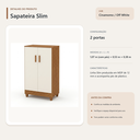 Ver imagem 5 de Sapateira Slim 2 Portas com Prateleiras Cinamomo Off White Formimóveis