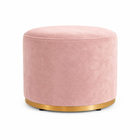 Puff Redondo Infantil - Banquinho Decorativo para Quarto Brinquedoteca - Espaço Kids Rosa Claro