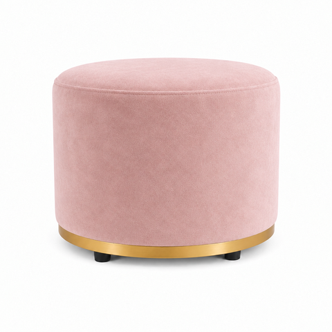 Puff Redondo Infantil - Banquinho Decorativo para Quarto Brinquedoteca - Espaço Kids Rosa Claro