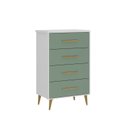 Ver imagem 6 de Quarto de Bebê Completo Guarda-Roupa 2 Portas 2 Gavetas com Cômoda e Berço Magia Espresso Móveis Verde/Branco