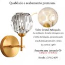 Ver imagem 2 de Arandela Dourada Vidro Cristal Reforçado Transparente Sala Lup60
