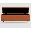 Ver imagem 4 de Puff Baú Bella 90cm Pés Alumínio Preto Courino Caramelo - Sallar Home