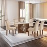 Conjunto Sala de Jantar Mesa Tampo Dakota Plus Vidro 160X80cm com 6 Cadeiras Laura Yescasa  - 1