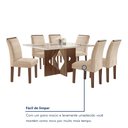 Ver mais imagens de Conjunto Sala de Jantar Mesa Tampo Dakota Plus Vidro 160X80cm com 6 Cadeiras Laura Yescasa