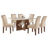 Conjunto Sala de Jantar Mesa Tampo Dakota Plus Vidro 160X80cm com 6 Cadeiras Laura Yescasa  - 14