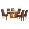 Conjunto Sala de Jantar Mesa Tampo Dakota Plus Vidro 160X80cm com 6 Cadeiras Laura Yescasa  - 14