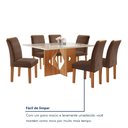 Ver mais imagens de Conjunto Sala de Jantar Mesa Tampo Dakota Plus Vidro 160x80cm com 6 Cadeiras Laura Yescasa