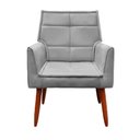 Ver imagem 1 de Poltrona Decorativa Luna Suede Cinza - Dominic Decor