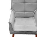 Ver imagem 3 de Poltrona Decorativa Luna Suede Cinza - Dominic Decor