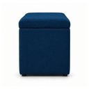 Ver imagem 4 de Calcadeira Recamier Baú Estofada 100cm para Cama Solteiro Suede Azul Marinho