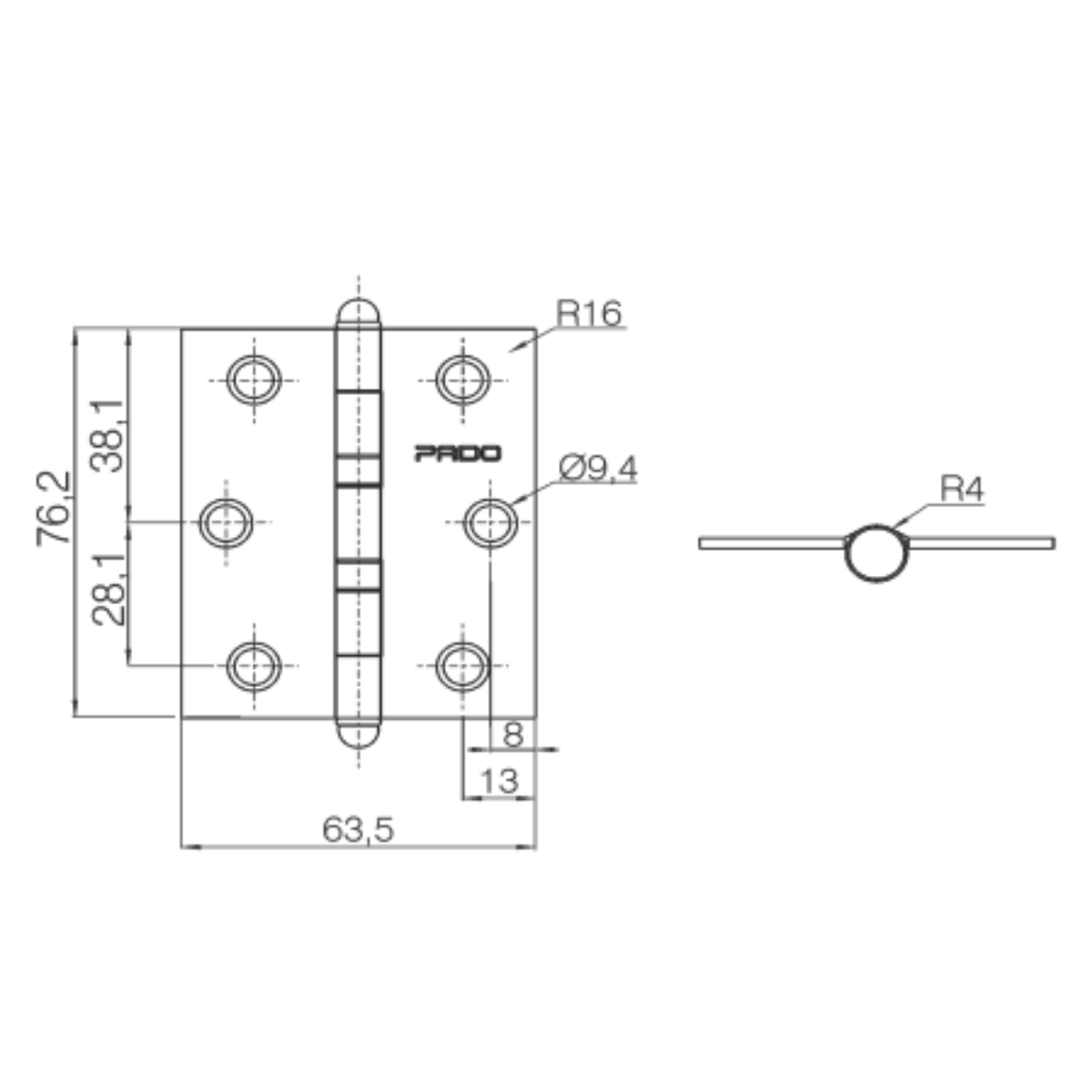 Dobradiça Aço Carbono Sm Concept 3025 Preto Texturizado - 2