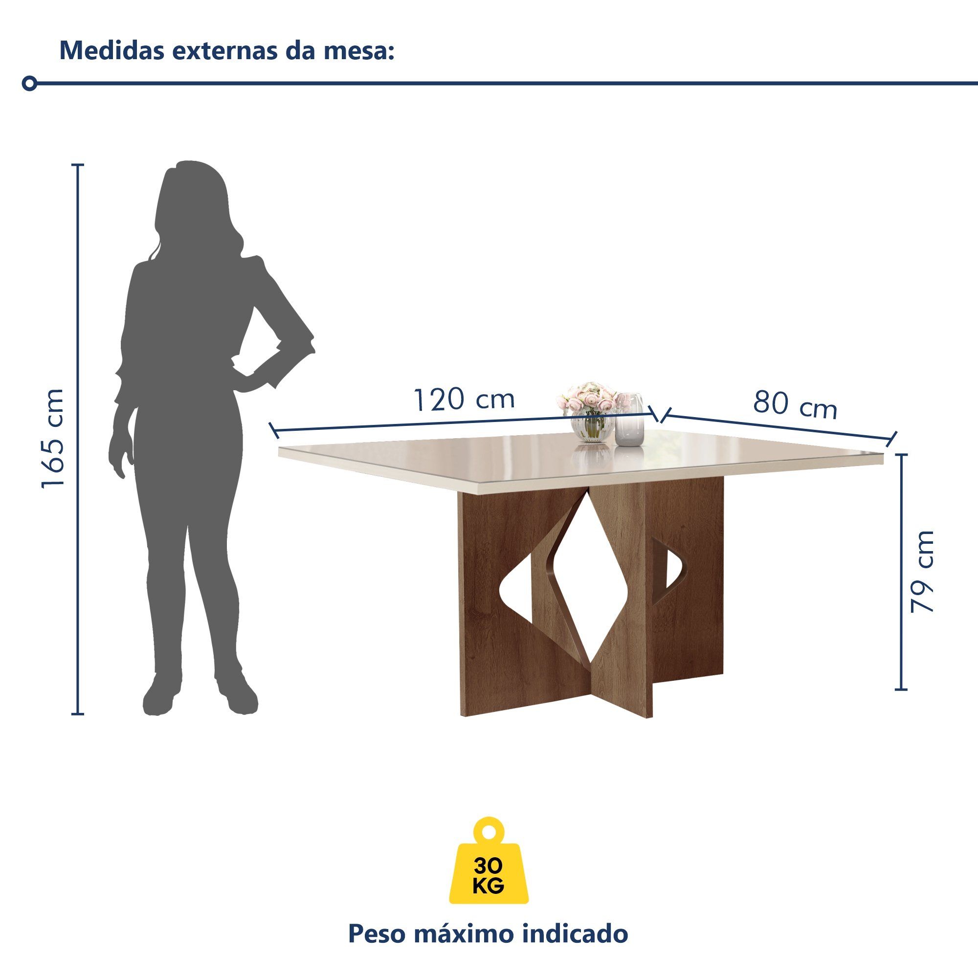 Conjunto Sala de Jantar Mesa Laura Tampo Dakota Plus Vidro 120x80cm com 4 Cadeiras Laura Yescasa  - 9