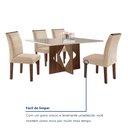 Ver mais imagens de Conjunto Sala de Jantar Mesa Laura Tampo Dakota Plus Vidro 120x80cm com 4 Cadeiras Laura Yescasa 
