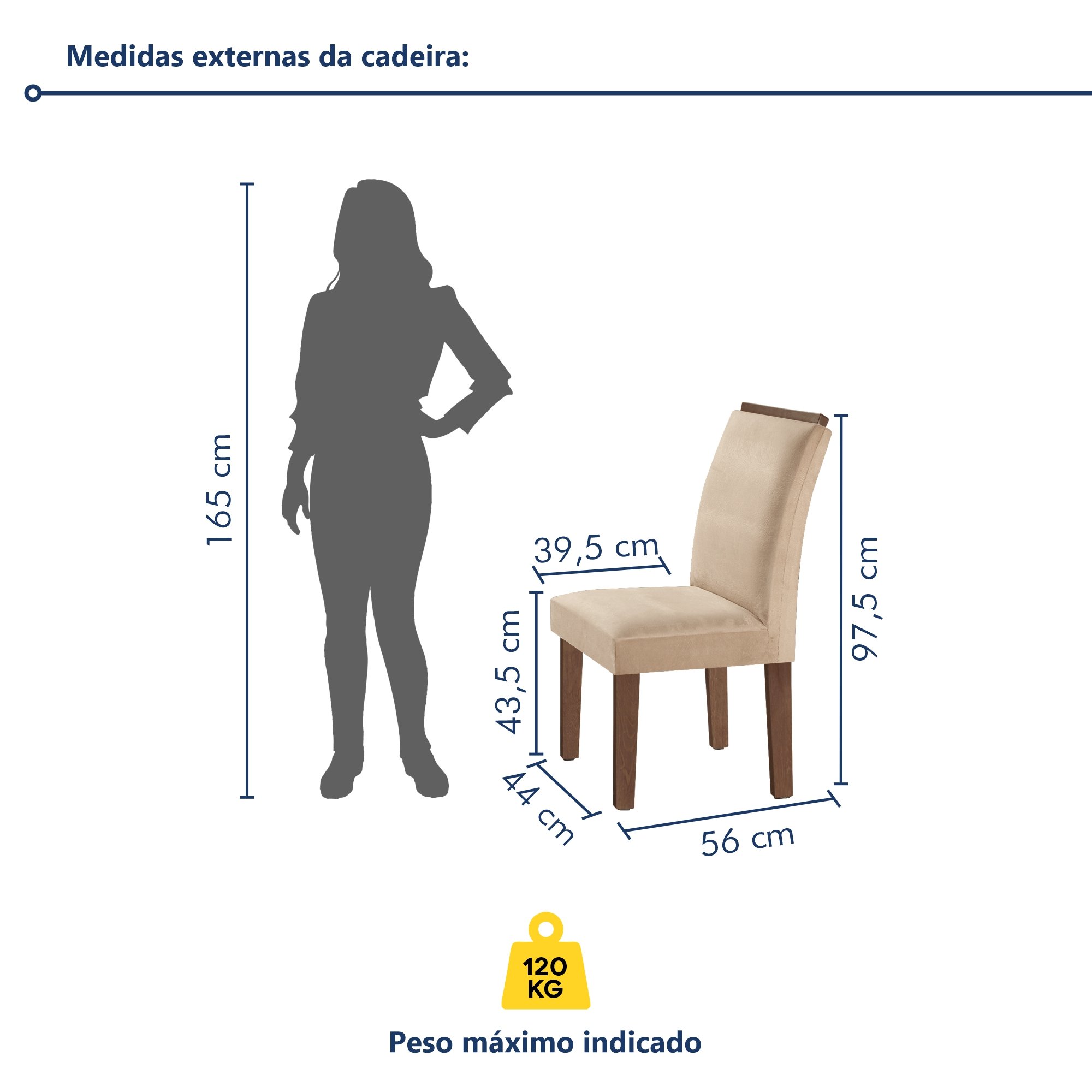 Conjunto Sala de Jantar Mesa Laura Tampo Dakota Plus Vidro 120x80cm com 4 Cadeiras Laura Yescasa  - 10