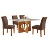 Conjunto Sala de Jantar Mesa Tampo Dakota Plus Vidro 120x80cm com 4 Cadeiras Laura Yescasa  - 14