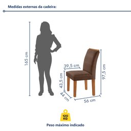 Conjunto Sala de Jantar Mesa Tampo Dakota Plus Vidro 120x80cm com 4 Cadeiras Laura Yescasa  - 10