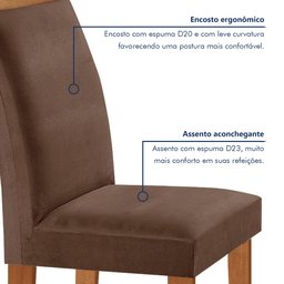 Conjunto Sala de Jantar Mesa Tampo Dakota Plus Vidro 120x80cm com 4 Cadeiras Laura Yescasa  - 6