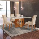 Ver imagem 1 de Conjunto Sala de Jantar Mesa Dakota Plus 120x80cm Tampo Vidro com 4 Cadeiras Laura Yescasa