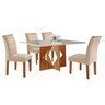 Conjunto Sala de Jantar Mesa Dakota Plus 120x80cm Tampo Vidro com 4 Cadeiras Laura Yescasa - 14