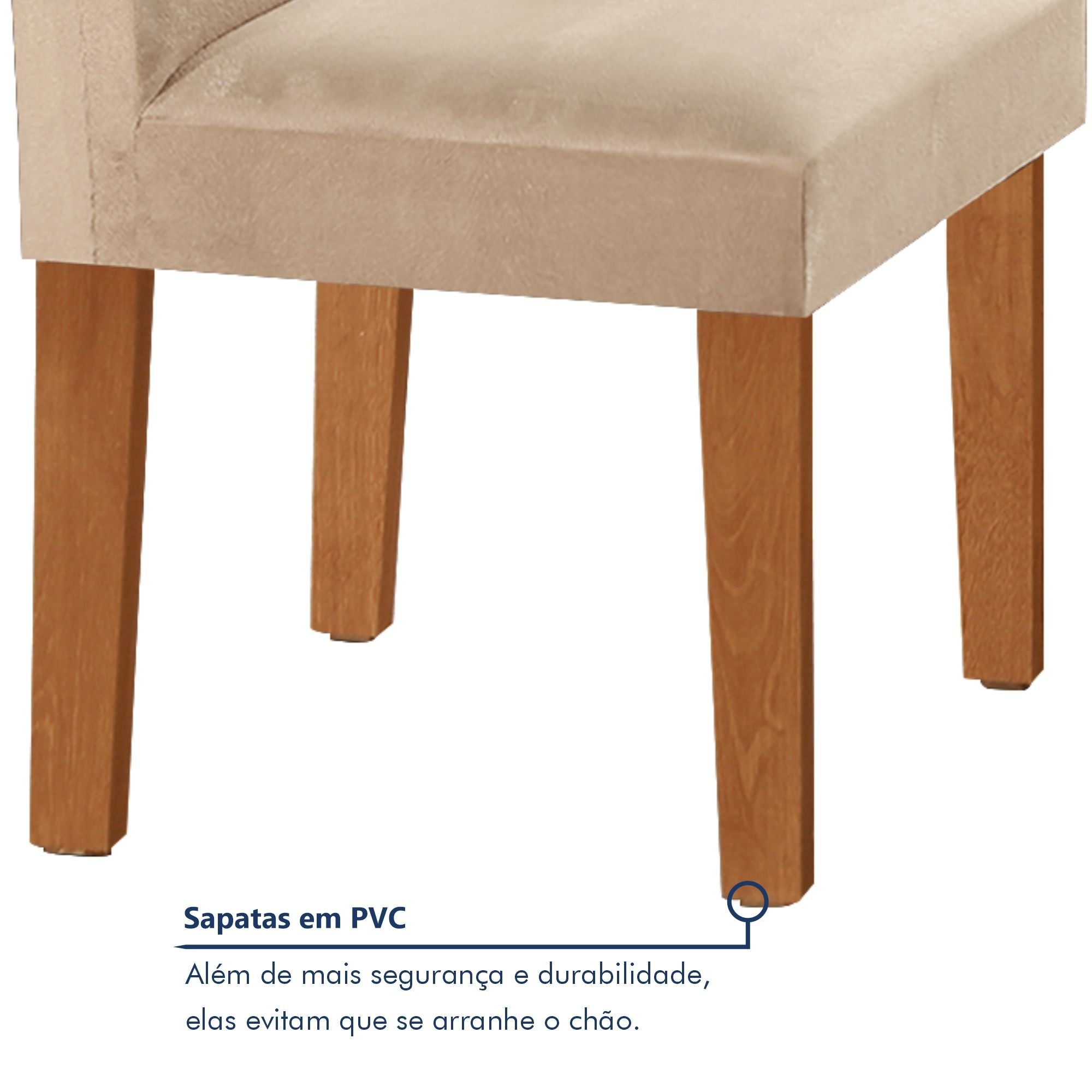 Conjunto Sala de Jantar Mesa Dakota Plus 120x80cm Tampo Vidro com 4 Cadeiras Laura Yescasa - 7