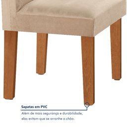 Conjunto Sala de Jantar Mesa Dakota Plus 120x80cm Tampo Vidro com 4 Cadeiras Laura Yescasa - 7