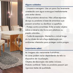 Conjunto Sala de Jantar Mesa Tampo Dakota Plus 120x80cm com 4 Cadeiras Laura  - 15