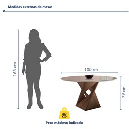 Conjunto Sala de Jantar Mesa Tampo Redondo Plus Vidro 100cm com 4 Cadeiras Barcelona Yescasa  - 10