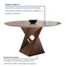 Conjunto Sala de Jantar Mesa Tampo Redondo Plus Vidro 100cm com 4 Cadeiras Barcelona Yescasa  - 4