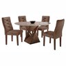 Conjunto Sala de Jantar Mesa Tampo Redondo Plus Vidro 100cm com 4 Cadeiras Barcelona Yescasa  - 15