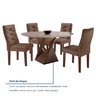 Conjunto Sala de Jantar Mesa Tampo Redondo Plus Vidro 100cm com 4 Cadeiras Barcelona Yescasa  - 9