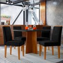 Ver imagem 1 de Conjunto Mesa de Jantar 1,20m Anitta Tampo em Mdf com Vidro e 4 Cadeiras Ana Ypê/preto/ja03 - New Ce