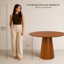 Ver imagem 5 de Conjunto Sala de Jantar Moderno Estofado 4 Cadeiras Courino Carina Mesa Redonda Austrália