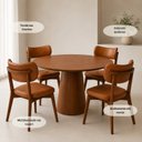 Ver imagem 6 de Conjunto Sala de Jantar Moderno Estofado 4 Cadeiras Courino Carina Mesa Redonda Austrália