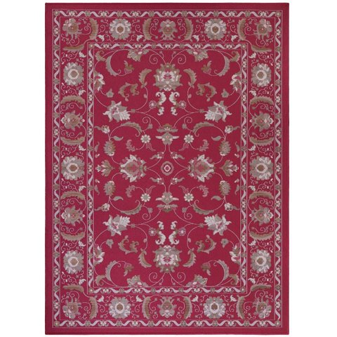 Tapete Sala Quarto Antiderrapante Tipo Belga Persa Clássico:petunia Vermelho/1,50x2,00m