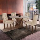 Ver imagem 1 de Conjunto Mesa Redonda com Vidro e 4 Cadeiras Tampo Barcelona Yescasa
