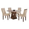 Conjunto Mesa Redonda com Vidro e 4 Cadeiras Tampo Barcelona Yescasa - 15