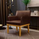 Ver imagem 3 de Kit 3 Poltronas Decorativas Para Sala De Estar E Recepção Beatriz W01 Couríssimo Marrom - Lyam